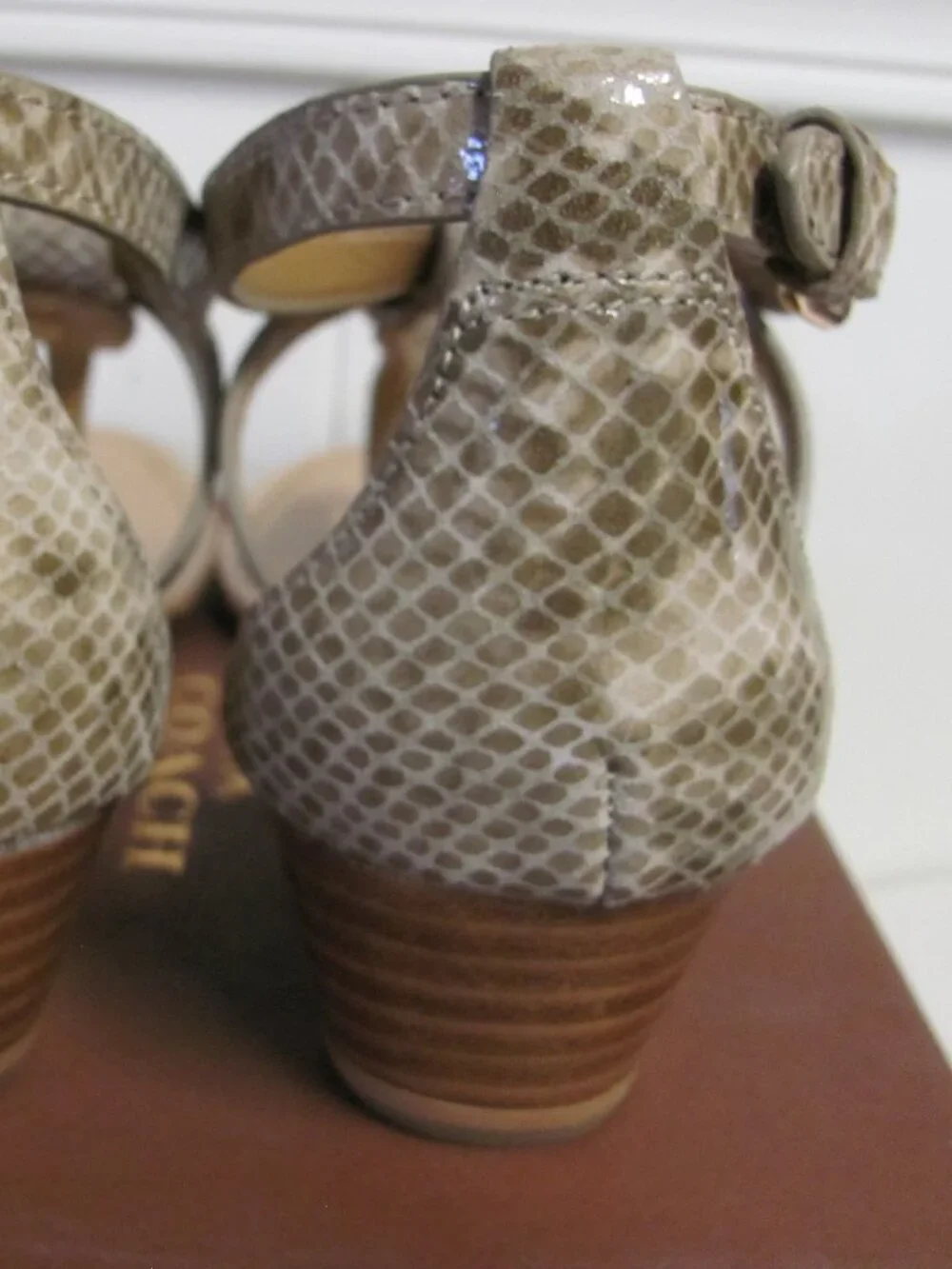 COACH INGRID NAT. PRINT SNAKE SANDALS NIB coach ingrid